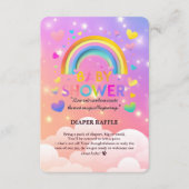 Whimsical Hearts & Rainbows Baby shower Informatiekaartje (Voorkant)