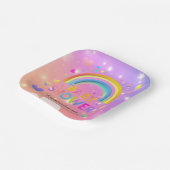 Whimsical Hearts & Rainbows Baby shower Papieren Bordje (Gebogen)