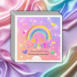 Whimsical Hearts & Rainbows Baby shower Servet