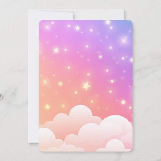 Whimsical Hearts & Rainbows Baby shower Uitnodigin Kaart (Achterkant)