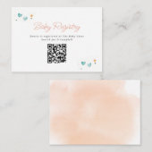 Whimsical Hearts & Stars Baby Registry QR Code Informatiekaartje (Voorkant / Achterkant)