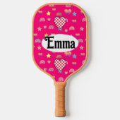 Whimsical Hearts, Stars & Rainbow Dreamscape Pickleball Paddle (Voorkant)