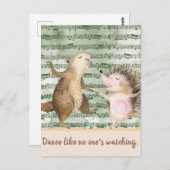 Whimsical Hedégel en Beaver Dance Briefkaart (Voorkant / Achterkant)