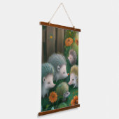 Whimsical Hedegel Family Picnicking in the Garden Hangend Wandkleed (Gebogen)