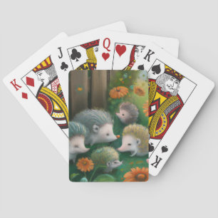 Whimsical Hedegel Family Picnicking in the Garden Pokerkaarten