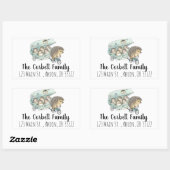 Whimsical Hedegel Family  Rechthoekige Sticker (Vel)