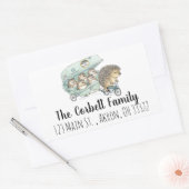 Whimsical Hedegel Family  Rechthoekige Sticker (Envelop)