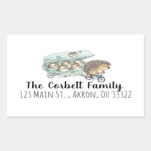 Whimsical Hedegel Family Rechthoekige Sticker