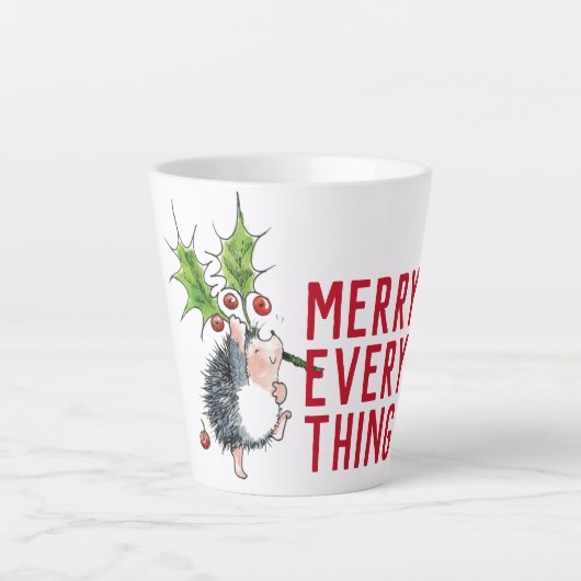 Whimsical Hedégel Merry Alles Kerstmis Latte Mok (Voorkant)