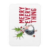 Whimsical Hedégel Merry Alles Kerstmis Magneet (Verticaal)