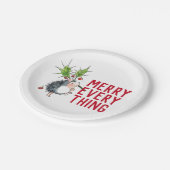 Whimsical Hedégel Merry Alles Kerstmis Papieren Bordje (Gekanteld)