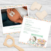Whimsical Hedgehog Baby shower Fotouitnodiging Kaart