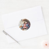 Whimsical Hedgehog Cookies Valentijn Ronde Sticker (Envelop)