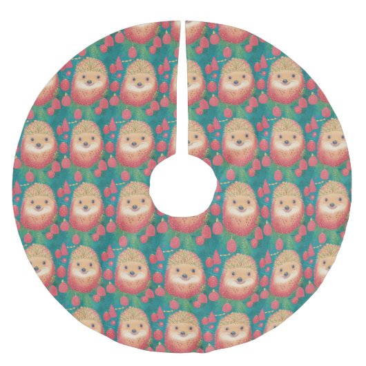 Whimsical Hedgehog Haven Kerstboom Rok (Voorkant)