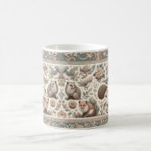 Whimsical Hedgehog Haven: Victoriaans bloemen Koffiemok (Center)