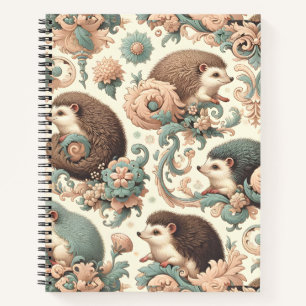 Whimsical Hedgehog Haven: Victoriaans bloemen Notitieboek