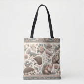 Whimsical Hedgehog Haven: Victoriaans bloemen Tote Bag (Voorkant)