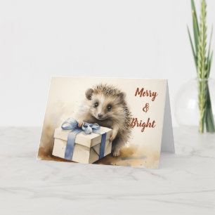 Whimsical Hedgehog Kerst Kaart