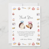 Whimsical Hedgehog Little Chef Baker Baby Shower  Bedankkaart (Voorkant)