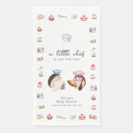 Whimsical Hedgehog Little Chef Baker Baby Shower  Servet
