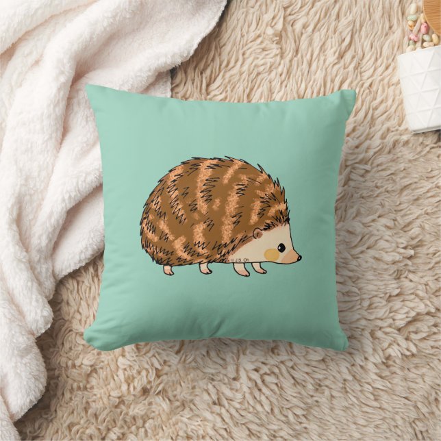 Whimsical Hedgehog – Schattige Bos Dier Kussen (Deken)