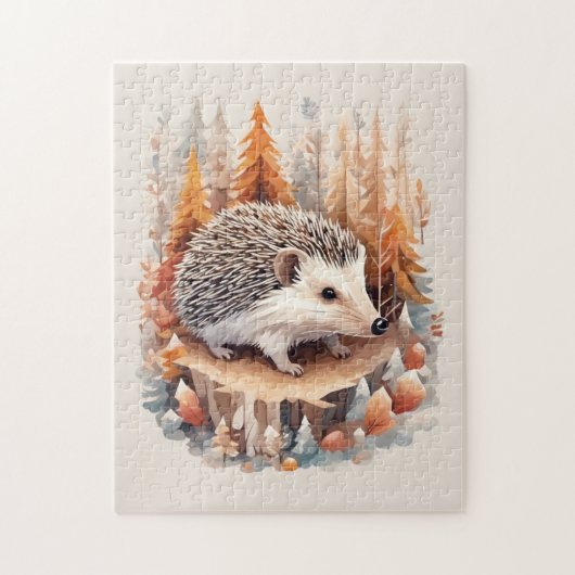 Whimsical Hedgehog Seizoen: Herfst [A] Legpuzzel (Verticaal)
