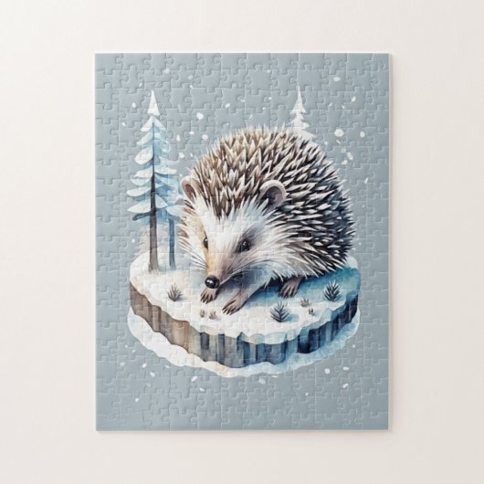 Whimsical Hedgehog Seizoen: Winter [A] Legpuzzel (Verticaal)