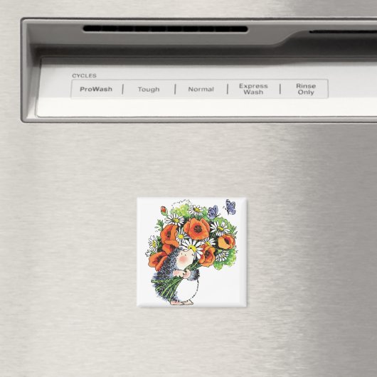 Whimsical Hedgel en Poppies Magneet (Insitu (Vaatwasser))