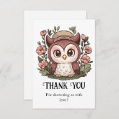 Whimsical Heerlijk Uil Baby shower Bedankkaart (Voorkant / Achterkant)