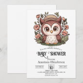 Whimsical Heerlijk Uil Baby shower Kaart (Voorkant / Achterkant)