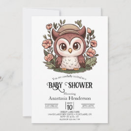 Whimsical Heerlijk Uil Baby shower Kaart