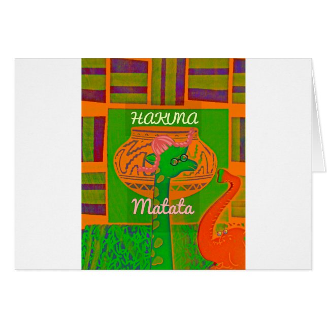 Whimsical Heights: Mooie Grappige Giraffe Afrikaan (Voorkant Horizontaal)