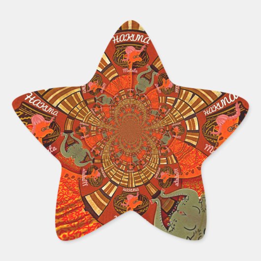 Whimsical Heights: Mooie Grappige Giraffe Afrikaan Ster Sticker (Voorkant)