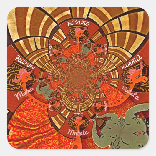 Whimsical Heights: Mooie Grappige Giraffe Afrikaan Vierkante Sticker (Voorkant)
