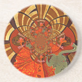 Whimsical Heights: Mooie Grappige Giraffe Afrikaan Zandsteen Onderzetter (Voorkant)