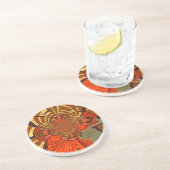 Whimsical Heights: Mooie Grappige Giraffe Afrikaan Zandsteen Onderzetter (Zijkant)