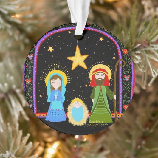 Whimsical Heilige Familie Kerstmis Inspirativiteit Ornament (Boom)
