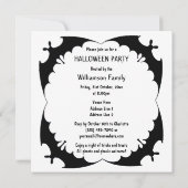  Whimsical-heks en Cat Halloween-partij Kaart (Achterkant)