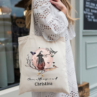 Whimsical Heks Volle Maan Magie Citaat Esthetiek Tote Bag