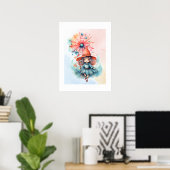 Whimsical Heksen Halloween Waterverfprint Poster (Thuiskantoor)