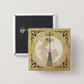 Whimsical Hekserige Volle Maan Vierkante Button 5,1 Cm (Voorkant /achterkant)
