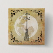Whimsical Hekserige Volle Maan Vierkante Button 5,1 Cm (Voorkant)