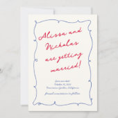 Whimsical Helder Leuk Foto Monogram Bruiloft Save The Date (Voorkant)