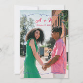 Whimsical Helder Leuk Foto Monogram Bruiloft Save The Date (Achterkant)