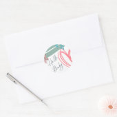 Whimsical "Hello Baby" Round Sticker (Envelop)