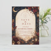 Whimsical Hemelachtig Herfst Huwelijk Save The Date (Staand voorkant)