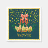 Whimsical hen and chick Christmas Paper Napkin Servet (Voorkant)