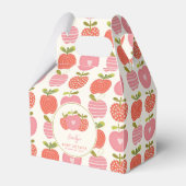Whimsical Herfst Apple Theme Baby shower Pink Red Bedankdoosjes (Voorkant Zijde)