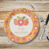 Whimsical Herfst Apple Theme Baby shower Sinaasapp Papieren Bordje