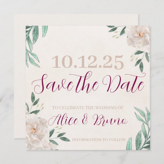 Whimsical Herfst Bewaar de datumkaarten Save The Date (Voorkant / Achterkant)